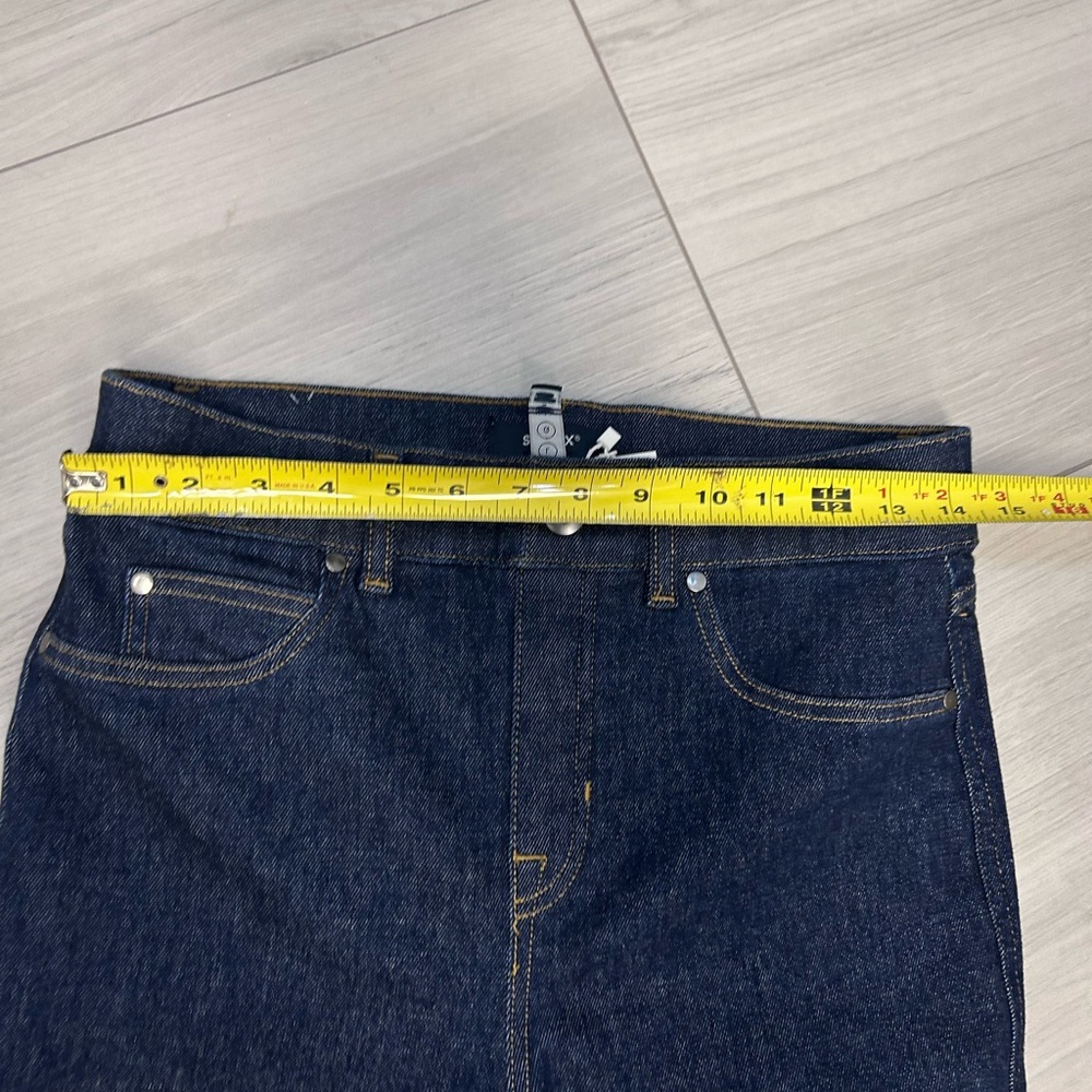 NEW SPANX Women's‎ Jeans Flare Leg Dark Blue Sz L - Picture 6 of 6